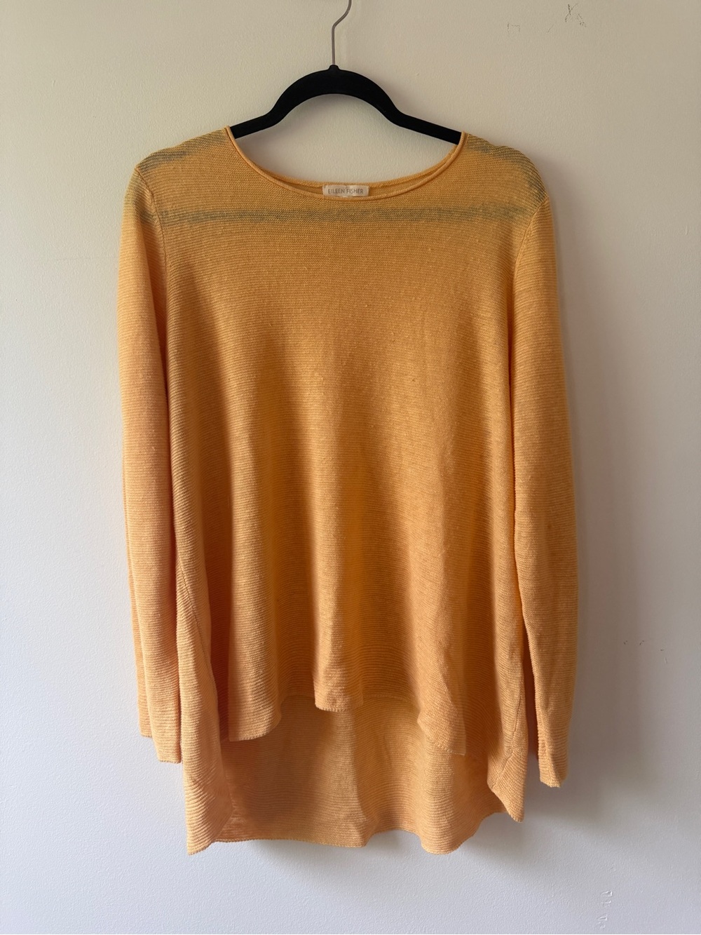 Eileen Fisher Organic Linen Open Knit Pullover Sweater Tunic Large